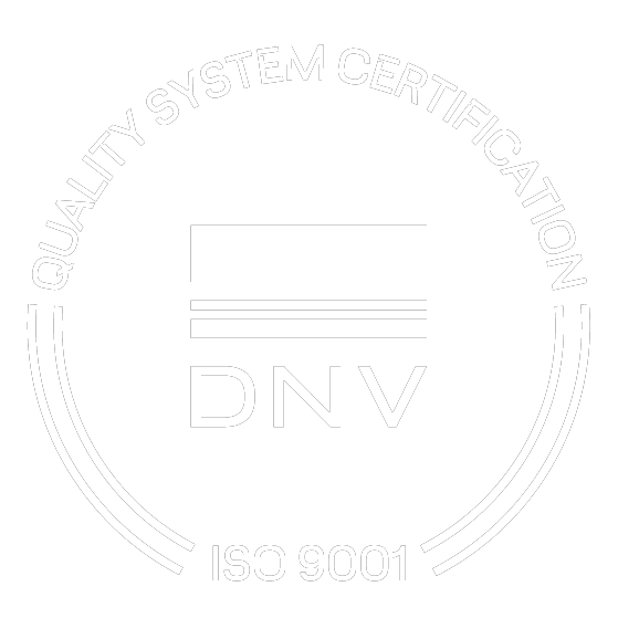 Logo DNV certificaat ISO 9001 wit